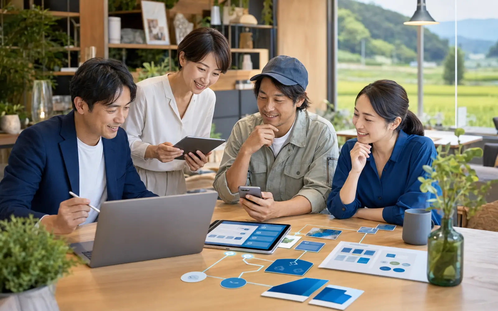 境町の地域事業・農業・暮らしとデジタル発信を表現したWEB制作イメージ