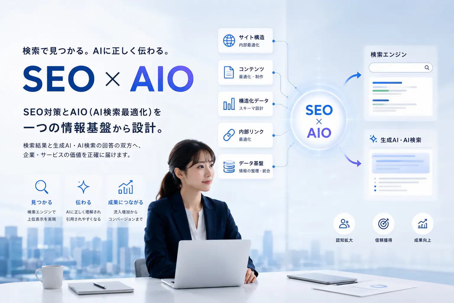 SEO対策とAIOを一つの情報基盤から設計し、検索エンジンと生成AI・AI検索へ情報を届ける仕組み